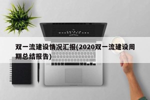 双一流建设情况汇报(2020双一流建设周期总结报告)